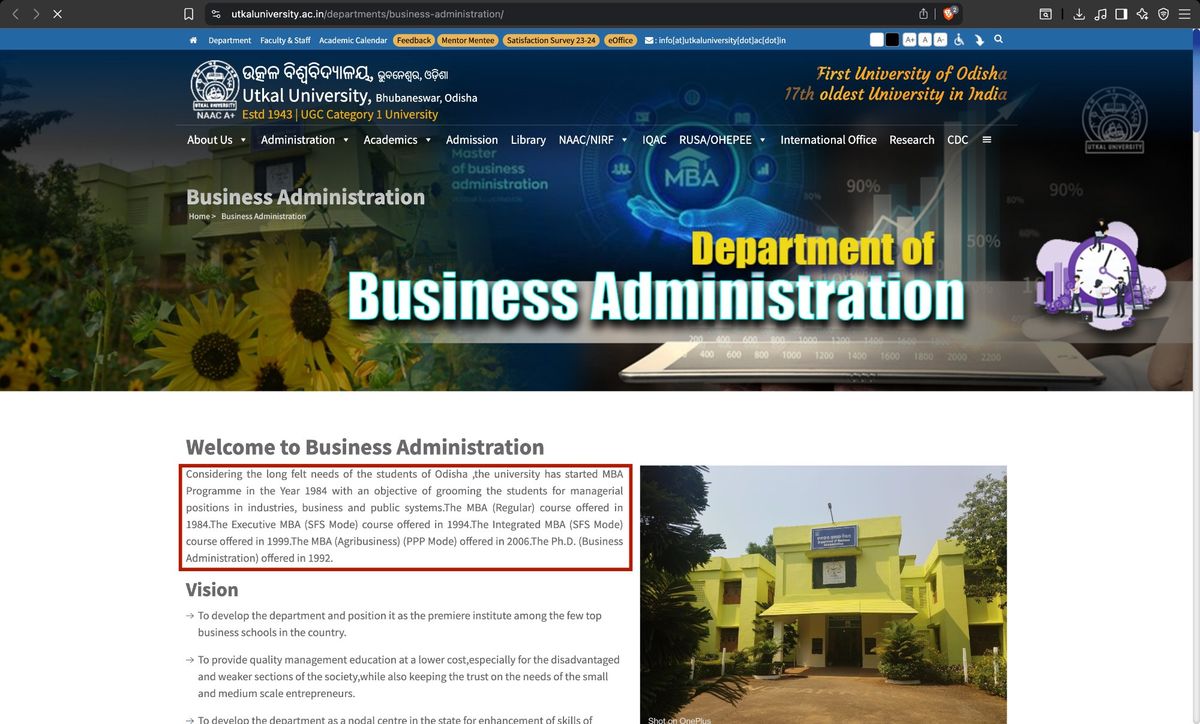 Utkal University Website