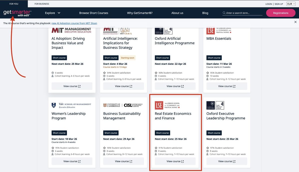GetSmarter: Course Listing