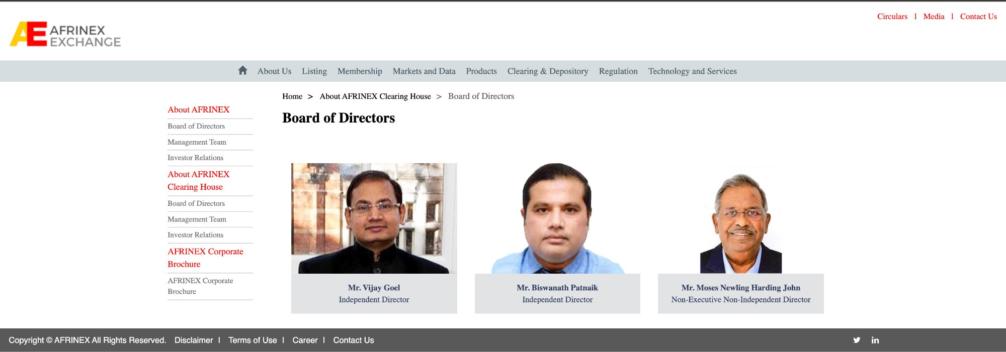 Afrinex Board: Patnaik Independent Director