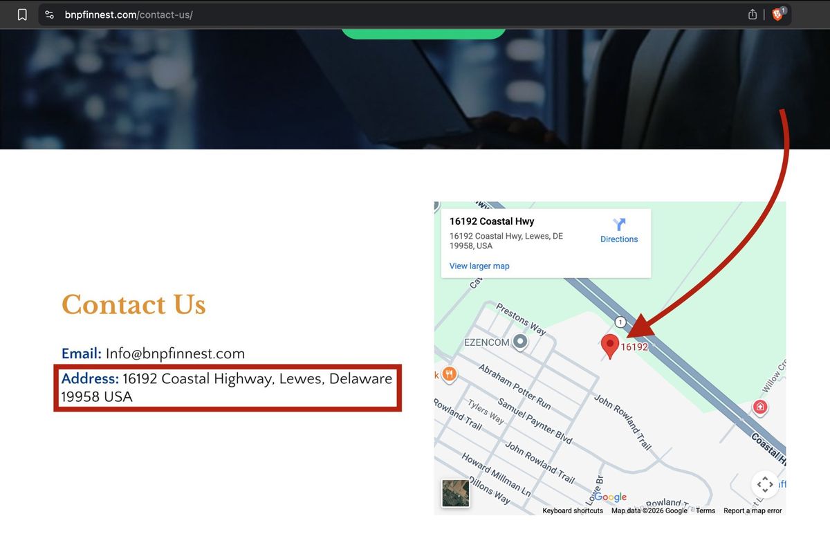 BNP Finnest Contact Page