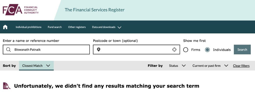 FCA licence claim in biography